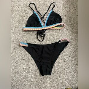 Black Bikini with Colorful Trim